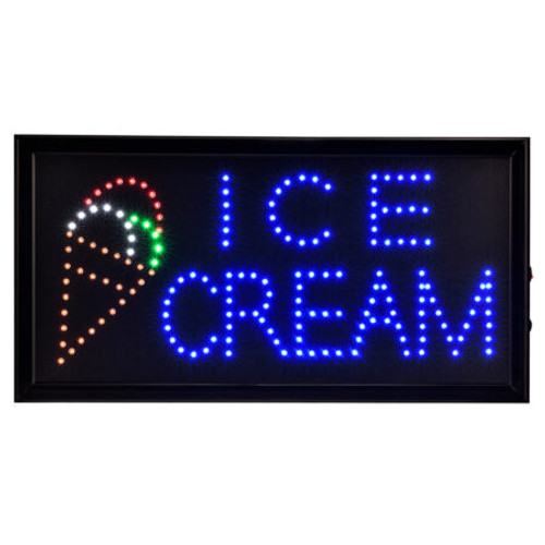 Alpine  ALP497-13-2pk 19" x 10" LED Rectangular Ice Cream Sign with Two Display Modes (2 pack)