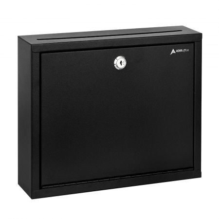 Alpine Wall Mountable Large Steel Drop Box (2 pack) - ADI631-03-BLK-2pk