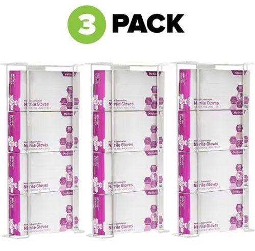 Alpine ALP485-05-WHI-3pk Quadruple Box Wire Wall Mount Glove Dispenser, White Alpine ALP485-05-WHI-3pk Quadruple Box Wire Wall Mount Glove Dispenser, White