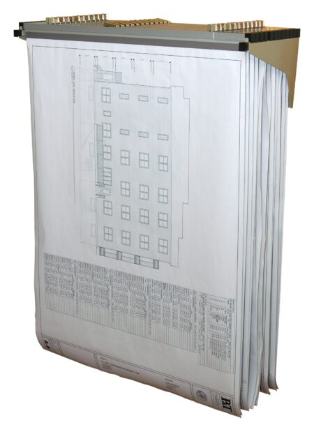 Alpine  ADI616 Drop Lift Blueprint Wall Rack, Sand Beige