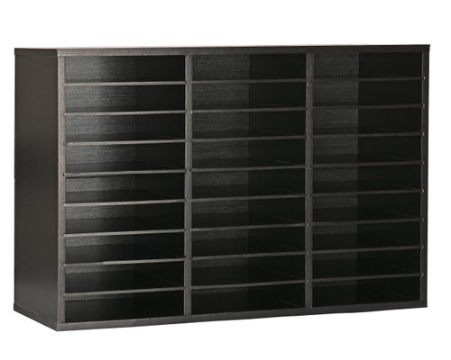 Alpine  ADIOF201-01-BLK Wooden 27 Compartment Literature Orgnaizer, Black