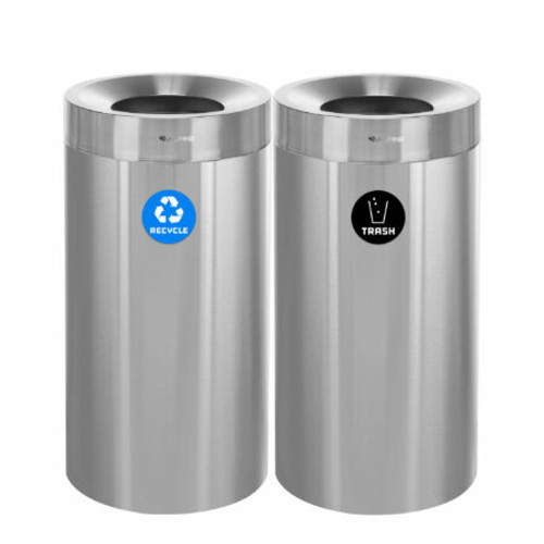 Alpine  ALP475-27-R-T 27 Gallon Stainless Steel Recycling Can and Trash Receptacle