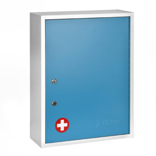 Alpine  ADI999-04-BLU-2PK 21 in. H x 16 in. W x 6 in. D Large Dual Lock Surface-Mount Medical Security Cabinet in Blue 2 Pack