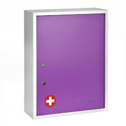 Alpine  ADI999-04-PUR 21 in. H x 16 in. W x 6 in. D Large Dual Lock Surface-Mount Medical Security Cabinet in Purple