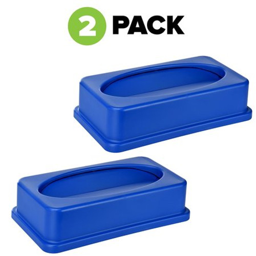 Alpine  ALP478-2-BLU-2pk Blue Slim Trash Can Swing Lid (2 pack)