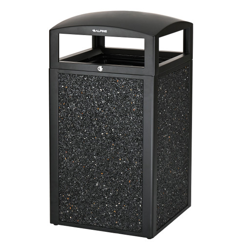 Alpine  ALP471-40-GRYS Rugged 40-Gallon All-Weather Trash Containers with Gray Stone Panels