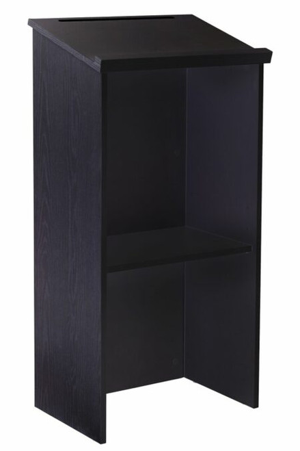 Alpine Black Wood Stand-up Podium Lectern with Black Cover - ADI661-01-BLK-PKG