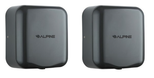 Alpine Hemlock Grey Commercial High Speed Stainless Steel Automatic Electric Hand Dryer 2 Pack - ALP400-10-GRY-2PK