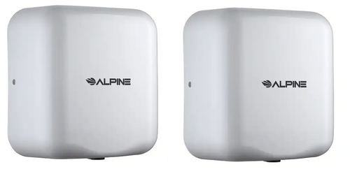 Alpine  ALP400-20-WHI-2PK Hemlock Commercial Stainless Steel White Automatic 220-Volt High-Speed Electric Hand Dryer 2 Pack