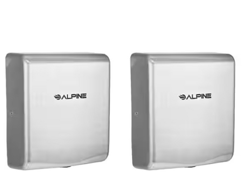 Alpine  ALP405-10-CHR-2PK Willow Commercial Chrome High Speed Automatic Electric Hand Dryer 2 Pack