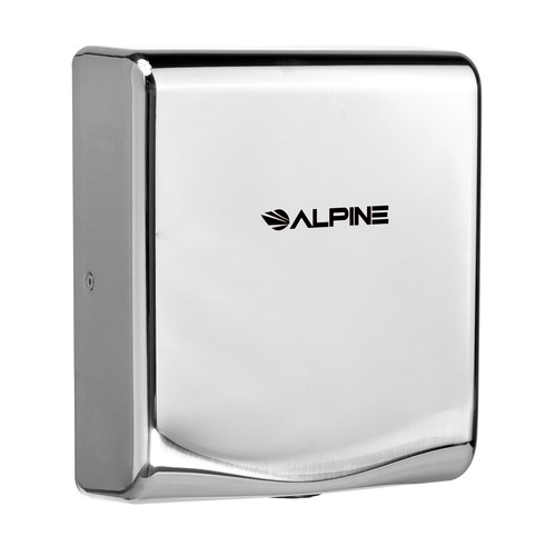 Alpine  ALP405-10-CHR-PKG Willow Commercial Chrome High Speed Automatic Electric Hand Dryer with Wall Guard