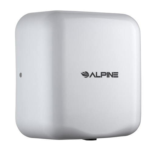 Alpine  ALP400-10-WHI-PKG Hemlock White Stainless Steel Commercial Automatic High Speed Electric Hand Dryer with Wall Guard