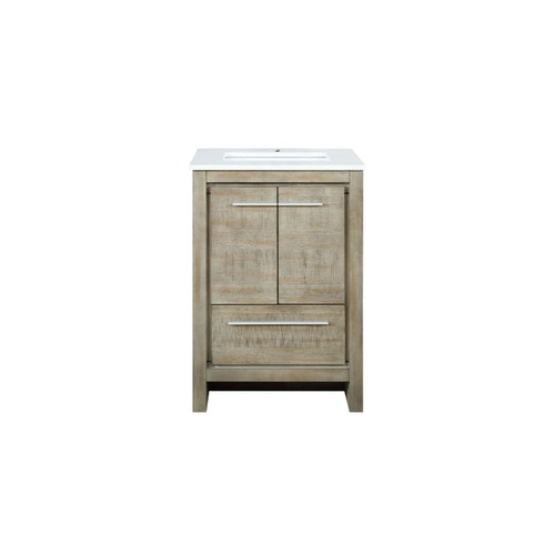 Lexora LVLF24SRA300 Lafarre 24 inch W x 20 in D Rustic Acacia Bath Vanity Cabinet and Cultured Marble Top
