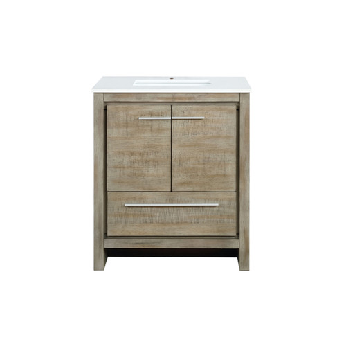 Lexora LVLF30SRA300 Lafarre 30 inch W x 20 in D Rustic Acacia Bath Vanity Cabinet and Cultured Marble Top