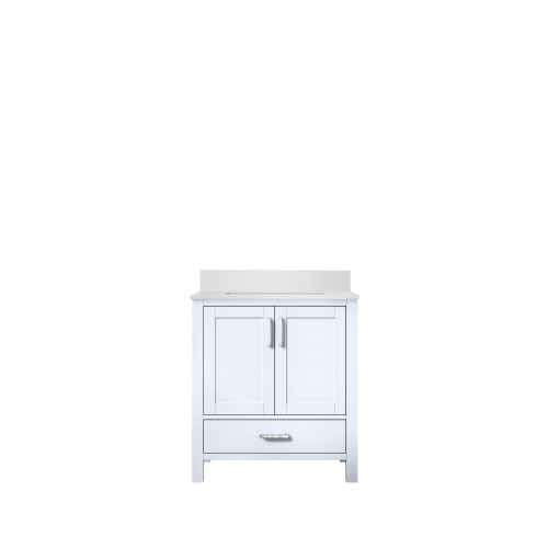 Lexora Jacques 30 in. W White Bath Vanity Cabinet and Cultured Marble Top