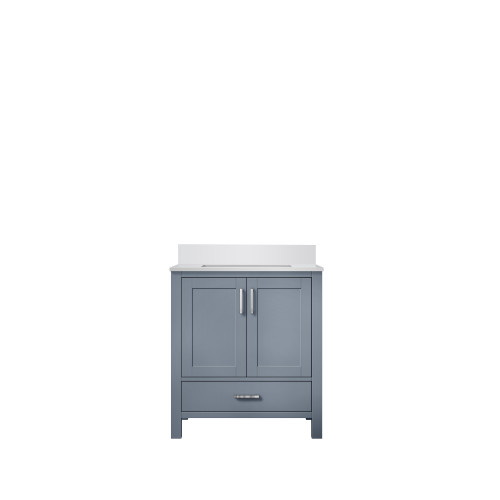 Lexora Jacques 30 in. W Dark Grey Bath Vanity Cabinet and Cultured Marble Top