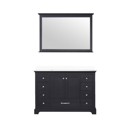 Lexora Dukes 48 in. W Espresso Vanity Cabinet, Cultured Marble Top, and 46 in. Mirror