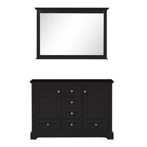Lexora LD342248DG00M46 Dukes 48 in. W Espresso Double Sink Vanity Cabinet and 46 in. Mirror