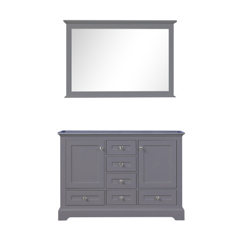 Lexora LD342248DB00M46 Dukes 48 in. W Dark Grey Double Sink Vanity Cabinet and 46 in. Mirror