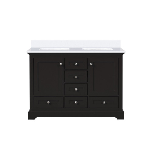 Lexora LD342248DGWQ000 Dukes 48 in. W Espresso Double Sink Vanity Cabinet and White Quartz Top Lexora LD342248DGWQ000 Dukes 48 in. W Espresso Double Sink Vanity Cabinet and White Quartz Top