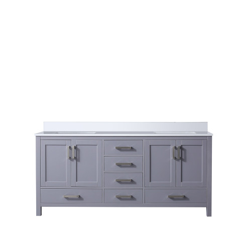 Lexora LVJ72DB300 Jacques 72 in. W Dark Grey Bath Vanity Cabinet and Cultured Marble Top