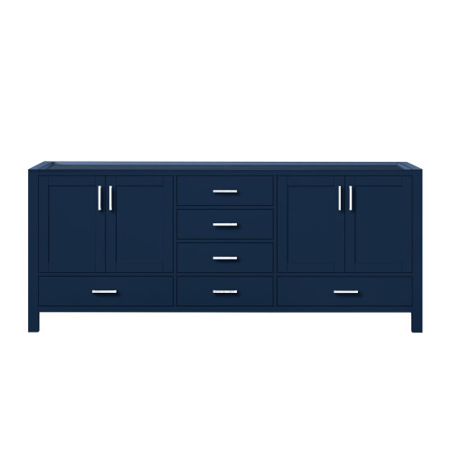 Lexora Jacques 80 in. W Navy Blue Double Sink Vanity Cabinet
