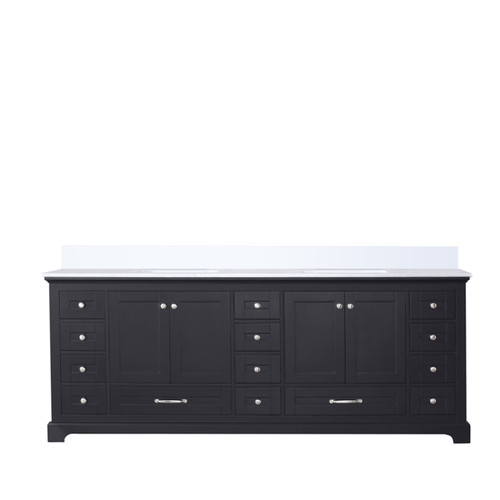 Lexora LVD84DG300 Dukes 84 in. W Espresso Double Sink Vanity Cabinet and Cultured Marble Top