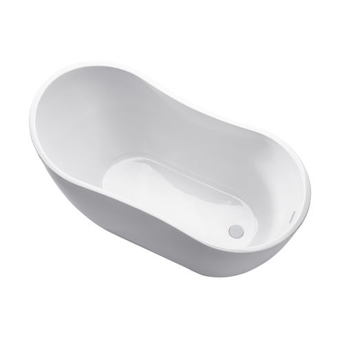 Vanity Art 54" x 28" Freestanding Acrylic Soaking Bathtub - Pure White - VA6525-PW