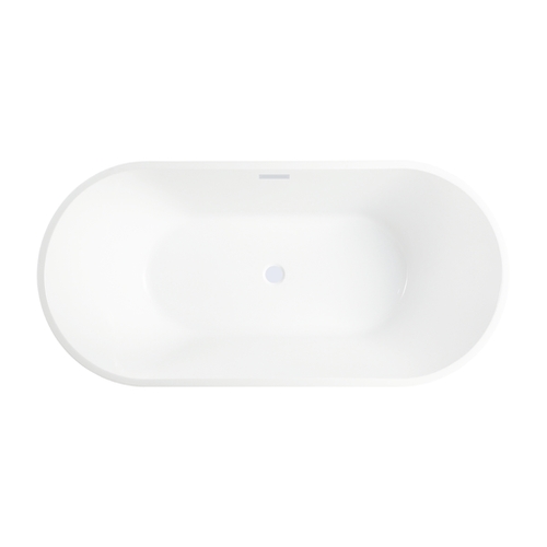 Vanity Art  VA6815-S-PW 59" x 30" Freestanding Acrylic Soaking Bathtub - Pure White