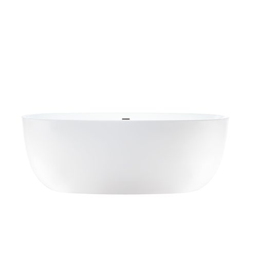 Vanity Art  VA6906-L-BN 67" x 32" Freestanding Acrylic Soaking Bathtub - White/Brushed Nickel Trim