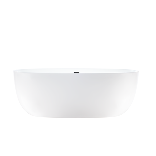 Vanity Art  VA6906-L-MB 67" x 32" Freestanding Acrylic Soaking Bathtub - White/Matte Black Trim
