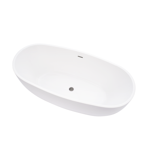 Vanity Art  VA6906-S-BN 59" x 29" Freestanding Acrylic Soaking Bathtub - White/Brushed Nickel Trim