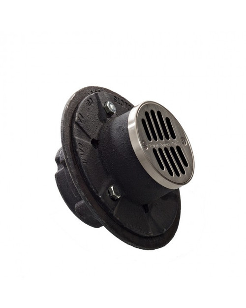 Trim To The Trade  4T-5NC-20 2" No Caulk Los Angeles (L.A.) Code Iron Shower Drain - FLAT BLACK