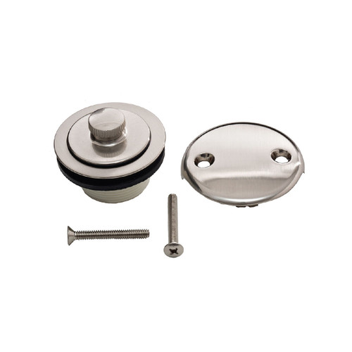 Trim To The Trade Push & Pull Bathtub Drain Cover Kit With Plastic Bushing, Polished Nickel - 4T-1906C-30