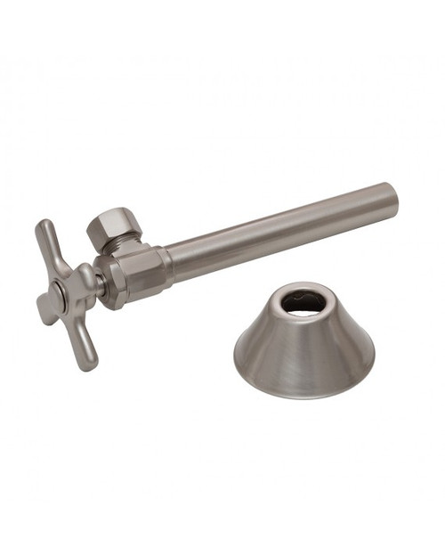 Trim To The Trade 4T-29212X-34 1/2" NOM X 1/2" OD CMP ANGLE STOP+5" EXT TUBE +FLANGE - CROSS HANDLE - OIL RUBBED BRONZE Trim To The Trade 4T-29212X-34 1/2" NOM X 1/2" OD CMP ANGLE STOP+5" EXT TUBE +FLANGE - CROSS HANDLE - OIL RUBBED BRONZE
