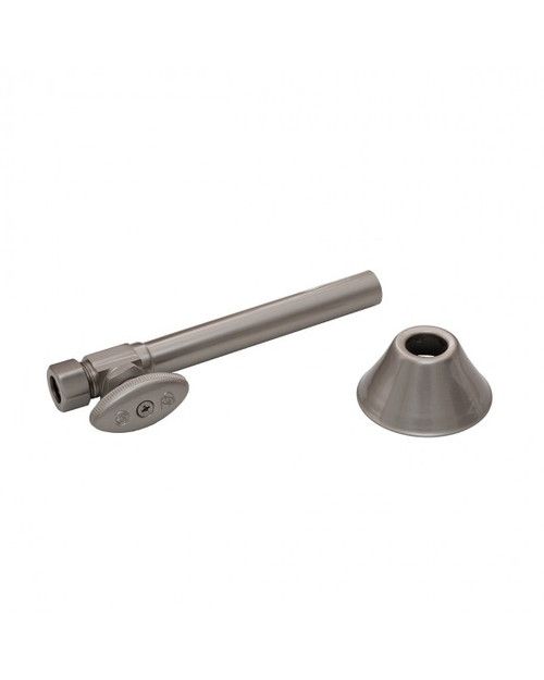 Trim To The Trade  4T-29412-30 1/2" NOM X 1/2" OD CMP STRAIGHT STOPS +5" EXT TUBE +FLANGE - POLISHED NICKEL