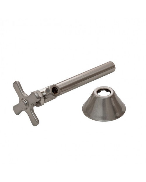 Trim To The Trade 1/2" Nom X 3/8" Outer Diameter Compression Angle Stop+5" Ext Tube +Flange - Cross Handle, Oil Rubbed Bronze - 4T-29238X-34