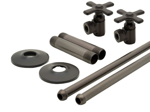 Trim To The Trade Lavatory Supply Set 1/2" IPS X 1/2"-7/16" Angle Stop - Cross Handle, Venezian Bronze - 4T-727X-47