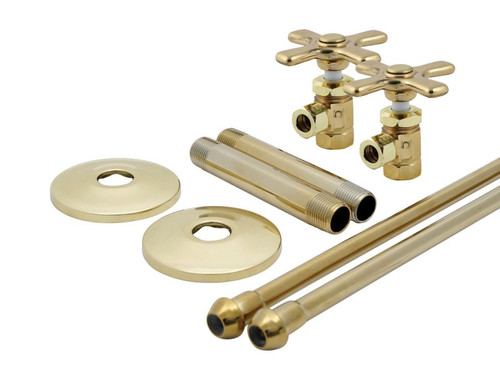 Trim To The Trade  4T-725X-6 LAV SUPPLY SET 3/8" IPS X 3/8" OD ANGLE STOP- CROSS HANDLE - SATIN CHROME