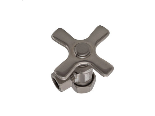 Trim To The Trade Angle Stop 1/2" Nominal Compression X 1/2" Outer Diameter - Cross Handle, Satin Gold - 4T-39312X-35