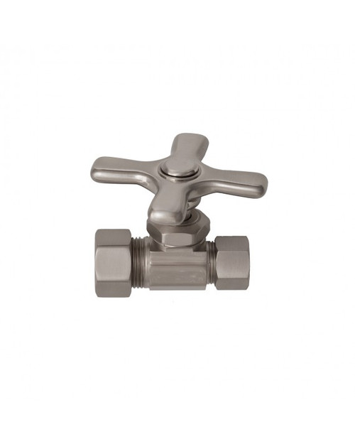 Trim To The Trade 4T-39412X-2 STRAIGHT STOPS 1/2" NOMINAL COMPRESSION X 1/2" OD - CROSS - POLISHED BRASS Trim To The Trade 4T-39412X-2 STRAIGHT STOPS 1/2" NOMINAL COMPRESSION X 1/2" OD - CROSS - POLISHED BRASS