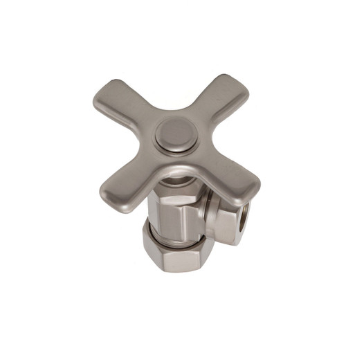 Trim To The Trade  4T-287X-30 ANGLE STOP 1/2" NOMINAL COMPRESSION X 1/2"-7/16" - CROSS HANDLE - POLISHED NICKEL