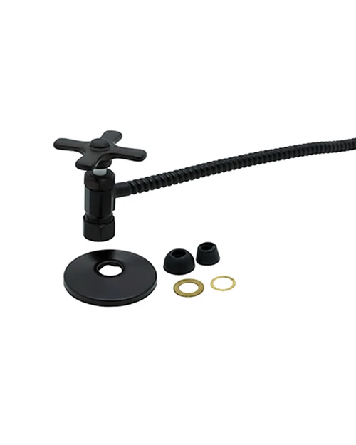 Trim To The Trade Angle Stop With 12" Riser - 1/2" Compression - Cross Handle, Stainless - 4T-3812X-50