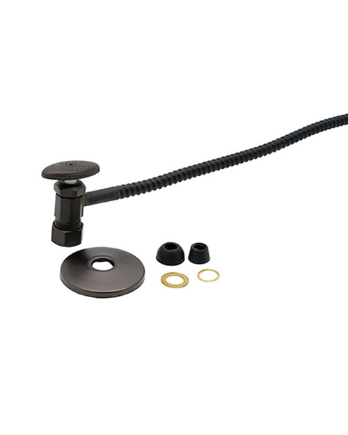 Trim To The Trade  4T-3820-20 Angle Stop with 20" Riser - 1/2" Compression - FLAT BLACK