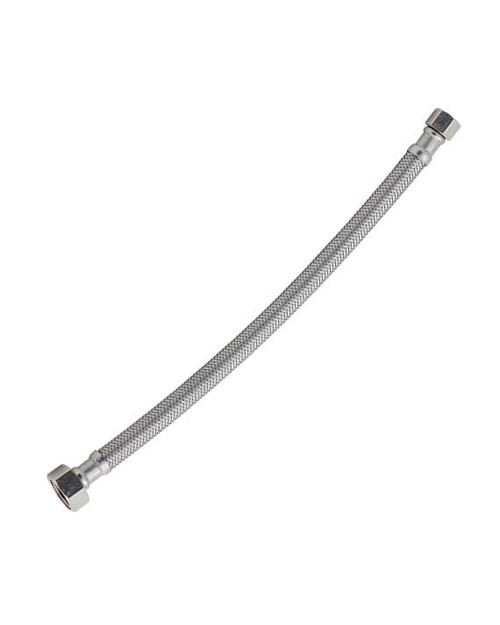 Trim To The Trade 3/8" Compression X 1/2" IPS Braided Riser, Polished Chrome - 4T-295-1