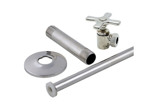 Trim To The Trade  4T-716X-30 TOILET / CLOSET SUPPLY SET 1/2" IPS X 1/2"-7/16" ANGLE STOP - CROSS HANDLE - POLISHED NICKEL