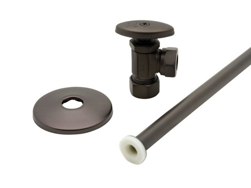 Trim To The Trade  4T-718-20 TOILET / CLOSET SUPPLY SET 1/2" NOMINAL COMPRESSION X 1/2"-7/16" ANGLE STOP - FLAT BLACK