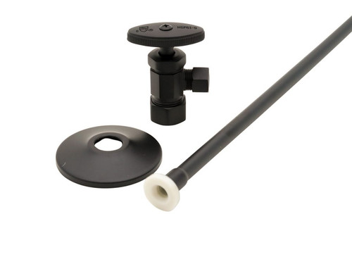 Trim To The Trade  4T-717-20 TOILET / CLOSET SUPPLY SET 1/2" NOMINAL COMPRESSION X 3/8" OD COMPRESSION ANGLE STOP - FLAT BLACK