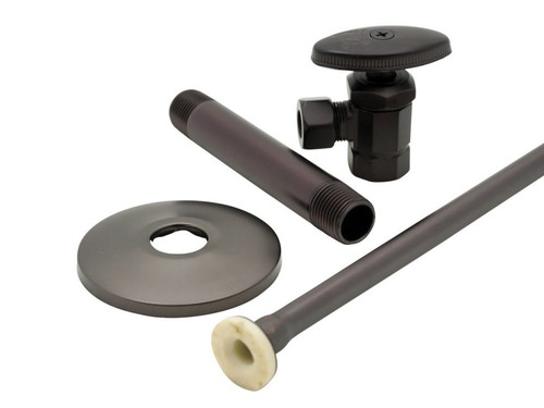 Trim To The Trade  4T-715-20 TOILET / CLOSET SUPPLY SET 3/8"IPS X3/8"OD COMPRESSION ANGLE STOP - FLAT BLACK
