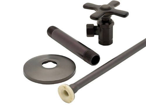 Trim To The Trade  4T-715X-35 TOILET / CLOSET SUPPLY SET 3/8"IPS X3/8"OD COMPRESSION ANGLE STOP - CROSS HANDLE - SATIN GOLD